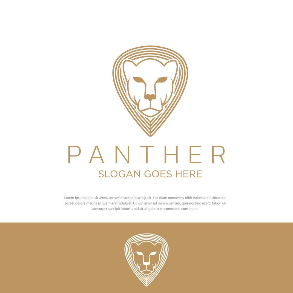 Black panther Premium monogram concept logo vector