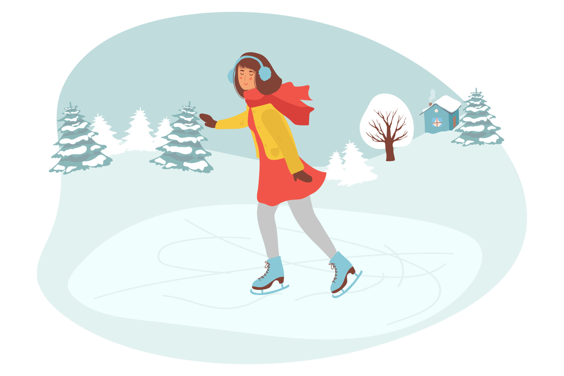 Resumen deporte de invierno patinaje artístico niña de salpicaduras de  acuarelas deporte de invierno ilustración vectorial de pinturas 2464114  Vector en Vecteezy