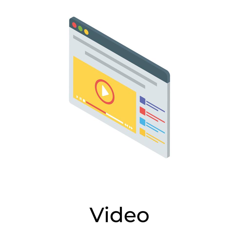 conceptos de sitios web de videos vector