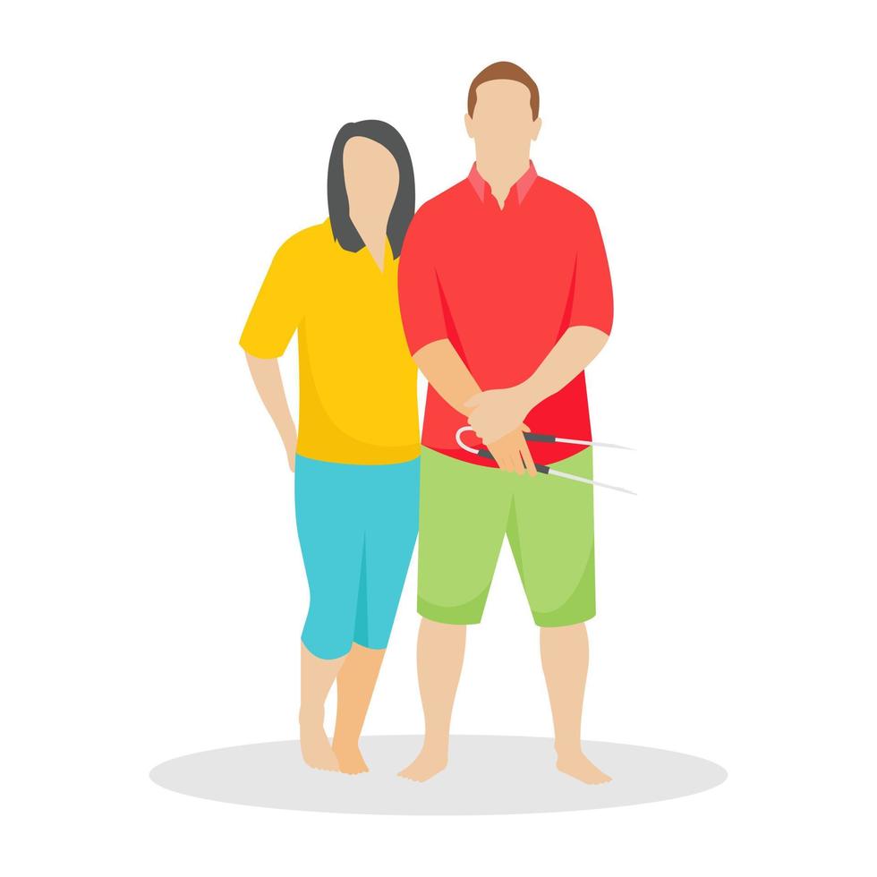 Picnic Couple Conepts vector