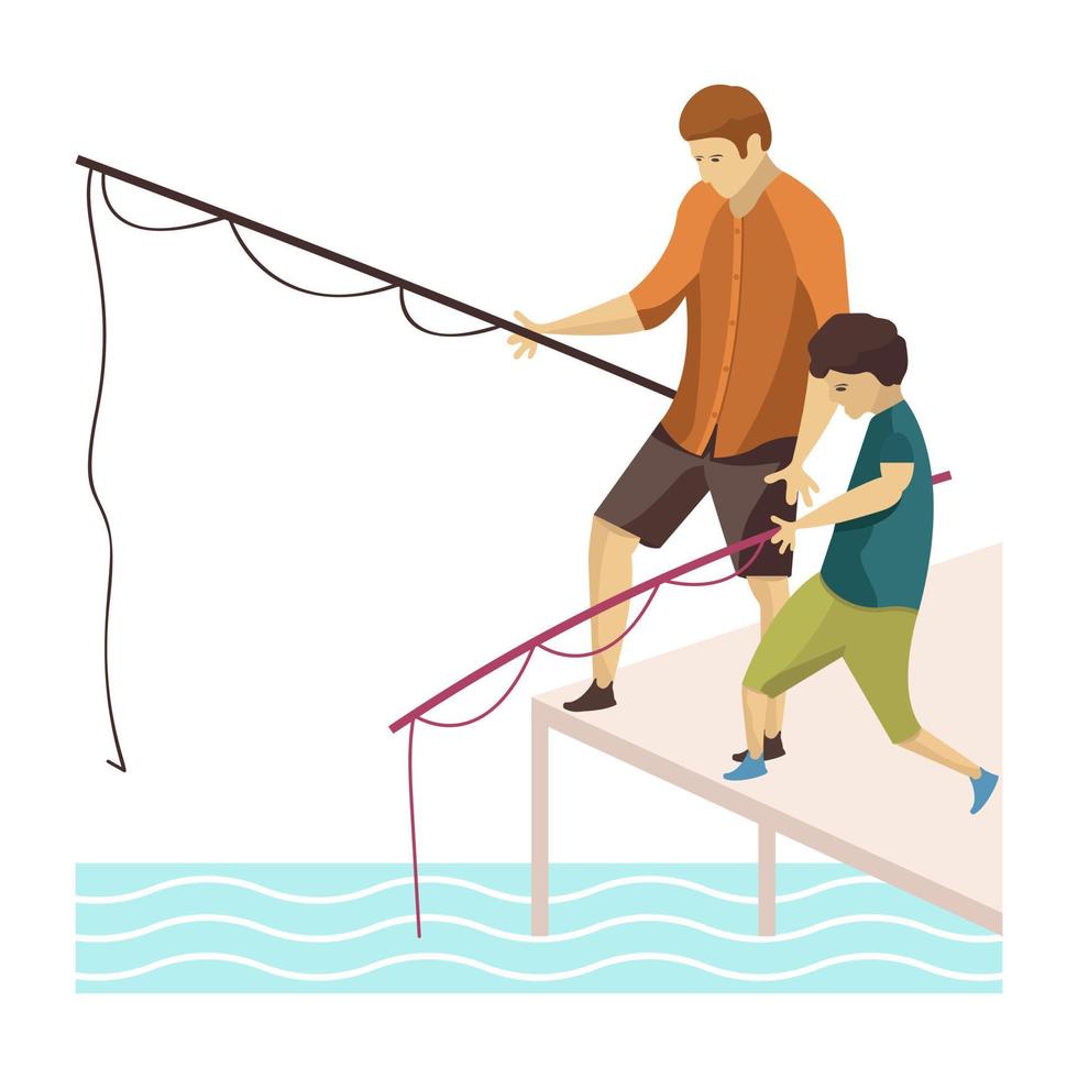 Trendy Fishing Concepts vector