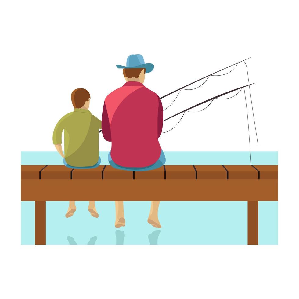 Trendy Fishing Concepts vector