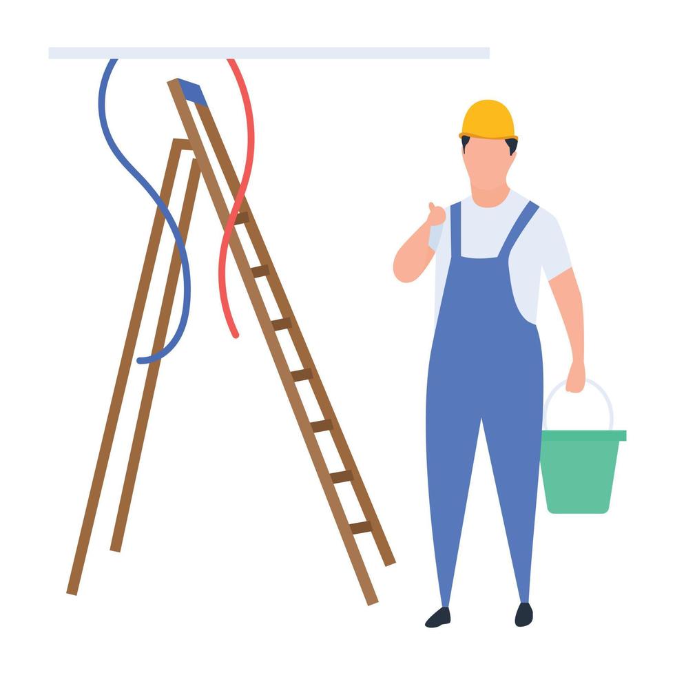 Trendy Labour Concepts vector