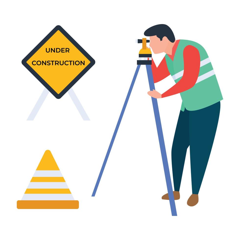 Trendy Construction Concepts vector