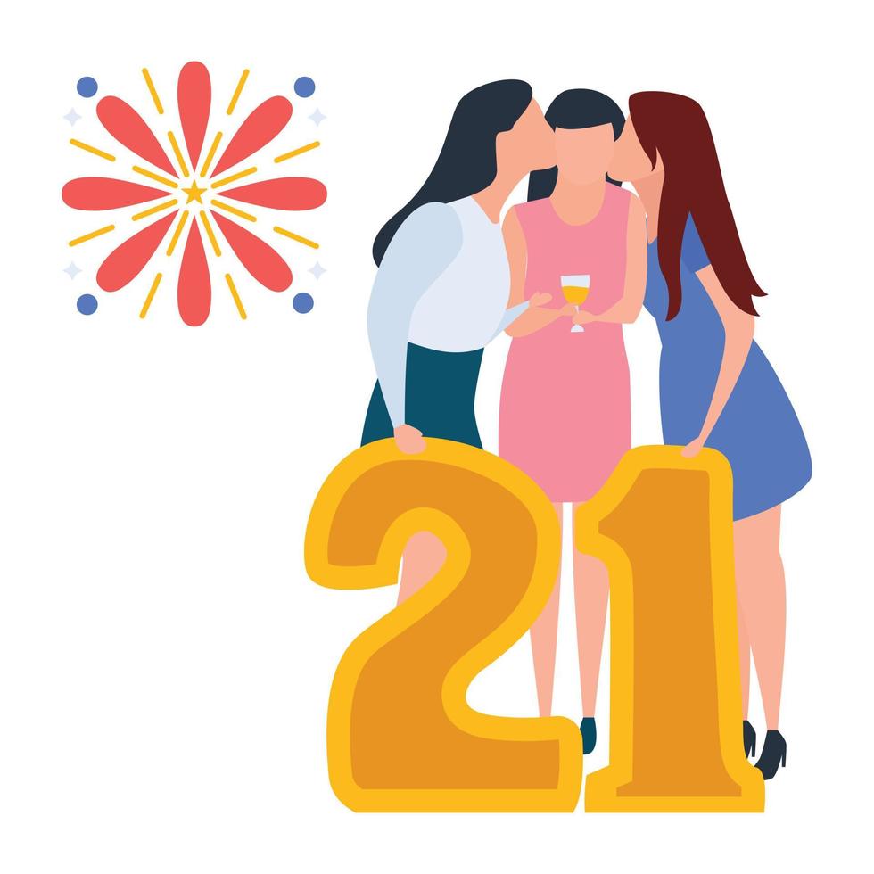 21 Birthday celebration vector