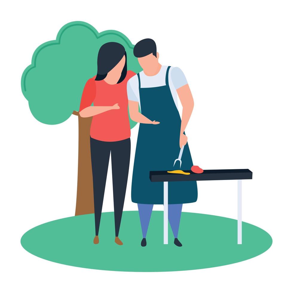 Couple Cooking Concepts vector