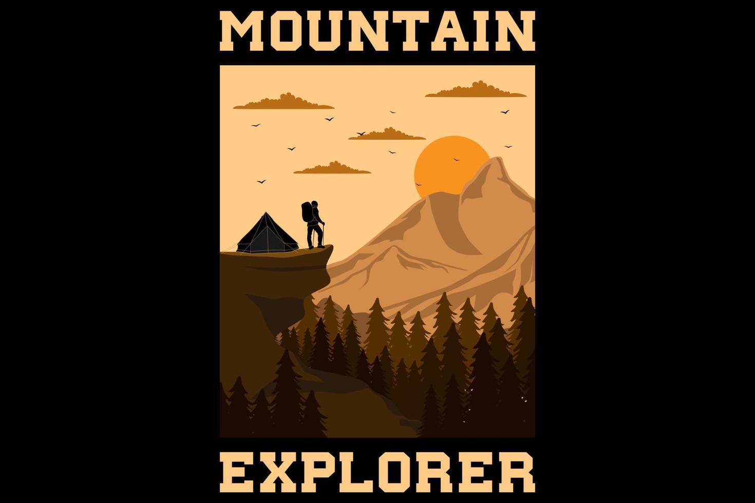 diseño de explorador de montaña vintage retro vector