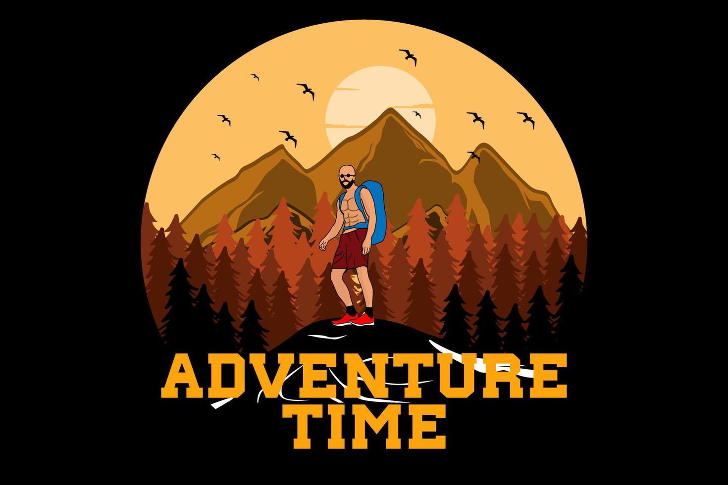 Adventure time design vintage retro vector