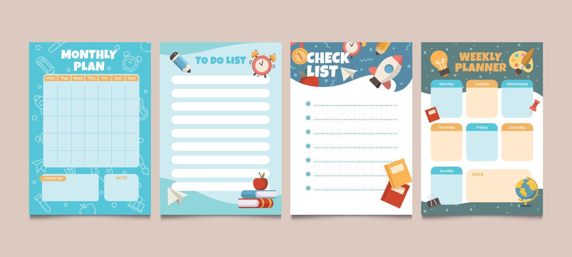 Set of Journal School Template vector