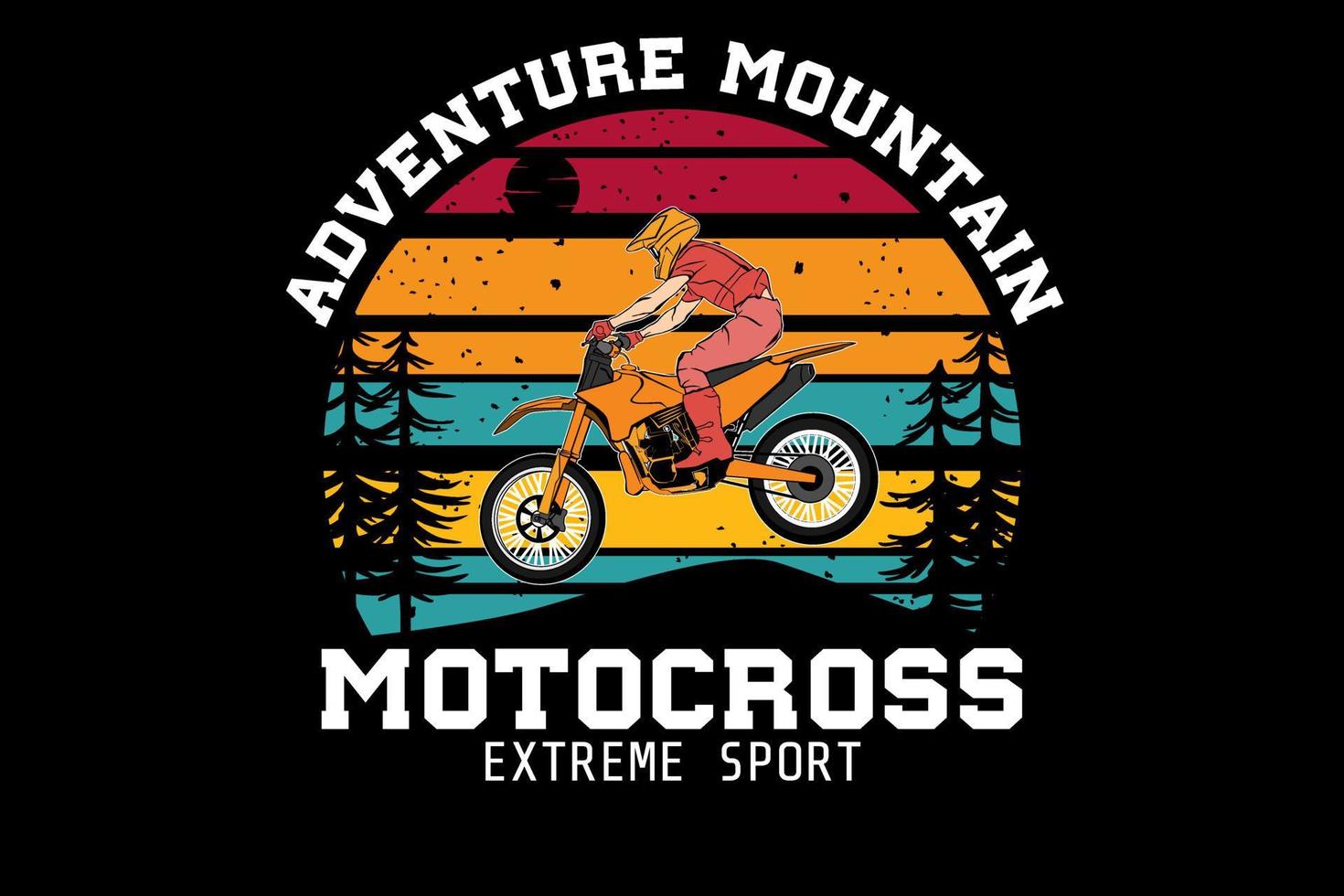 aventura montaña motocross deporte extremo diseño vintage retro vector