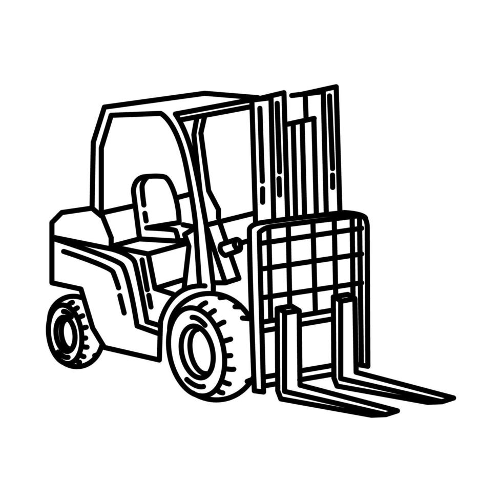 Forklift Icon Vector. Doodle Hand Drawn or Outline Icon Style vector
