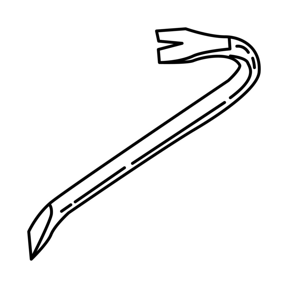 Iron Crowbar Icon Vector. Doodle Hand Drawn or Outline Icon Style vector