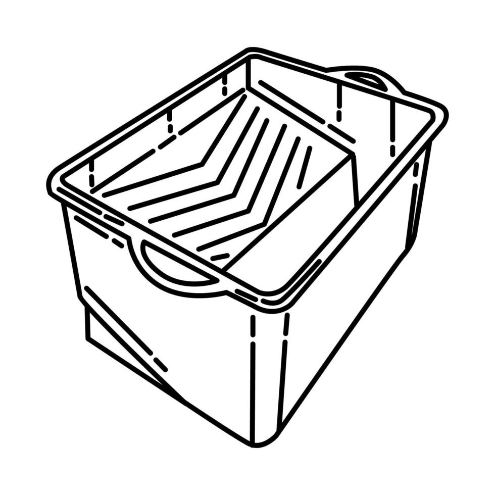 icono de cubo de rodillo de pintura. Doodle dibujado a mano o estilo de icono de contorno vector