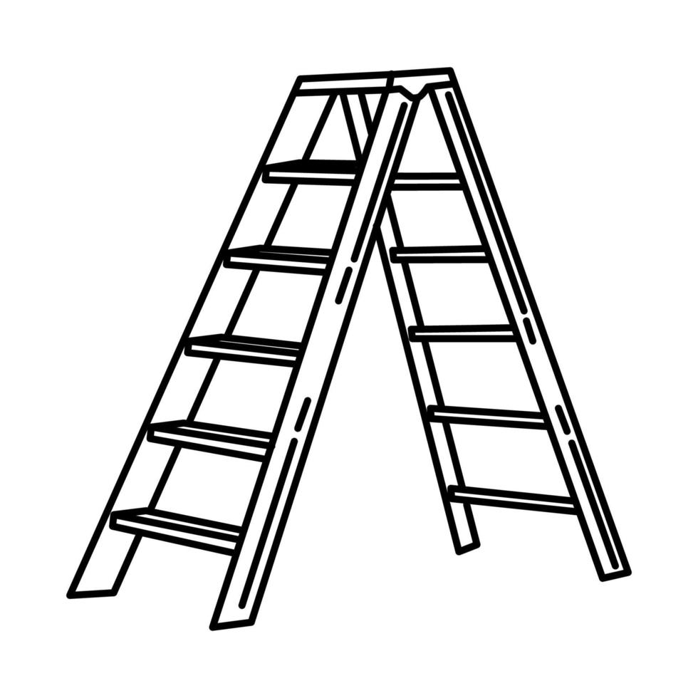 Step Ladder Icon. Doodle Hand Drawn or Outline Icon Style vector