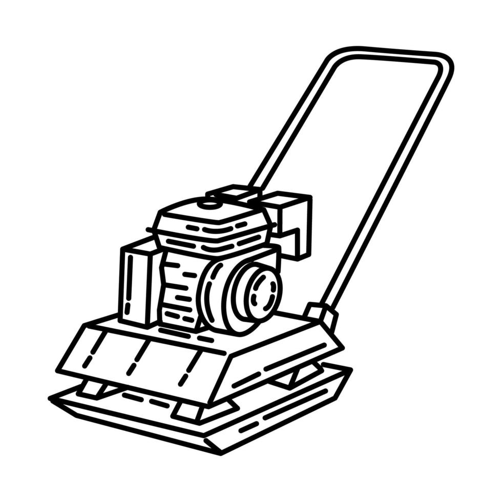 Plate Compactors Icon Vector. Doodle Hand Drawn or Outline Icon Style vector