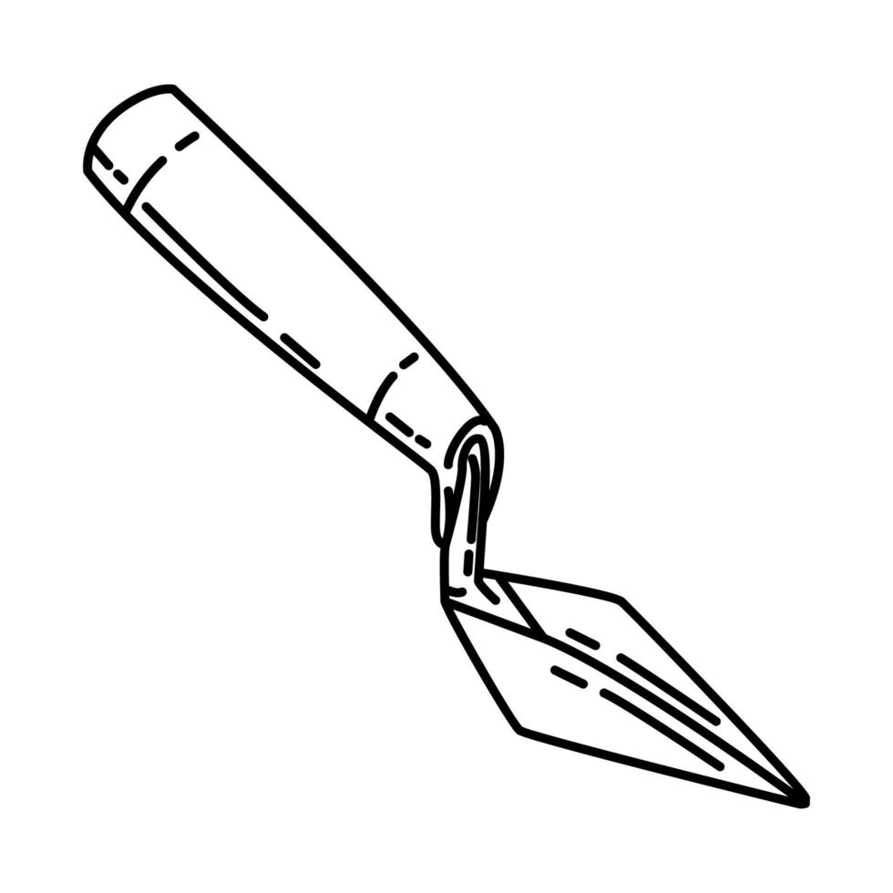 Pointing Trowel Icon Vector. Doodle Hand Drawn or Outline Icon Style vector