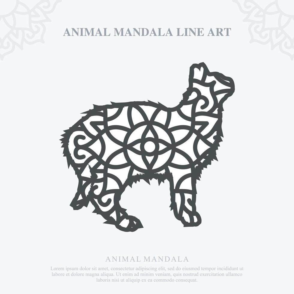 Animal Mandala. Vintage decorative elements. Oriental pattern, vector illustration.