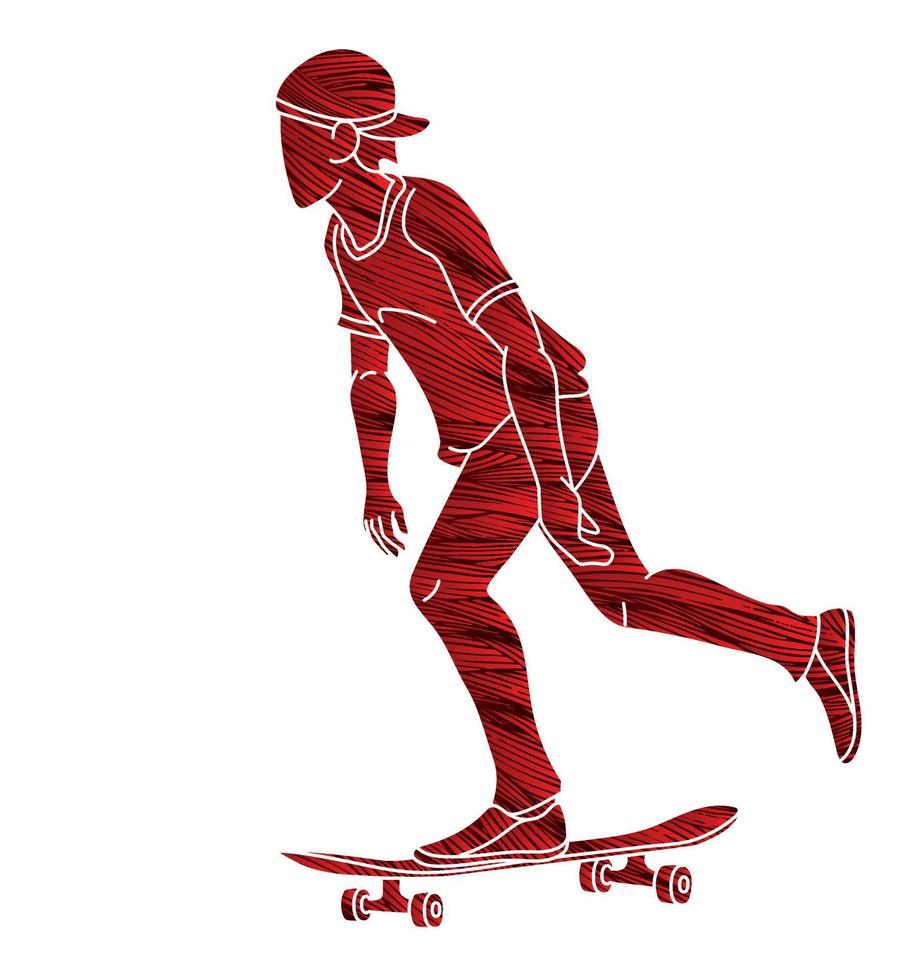 Silhouette Skateboard Extreme Sport vector