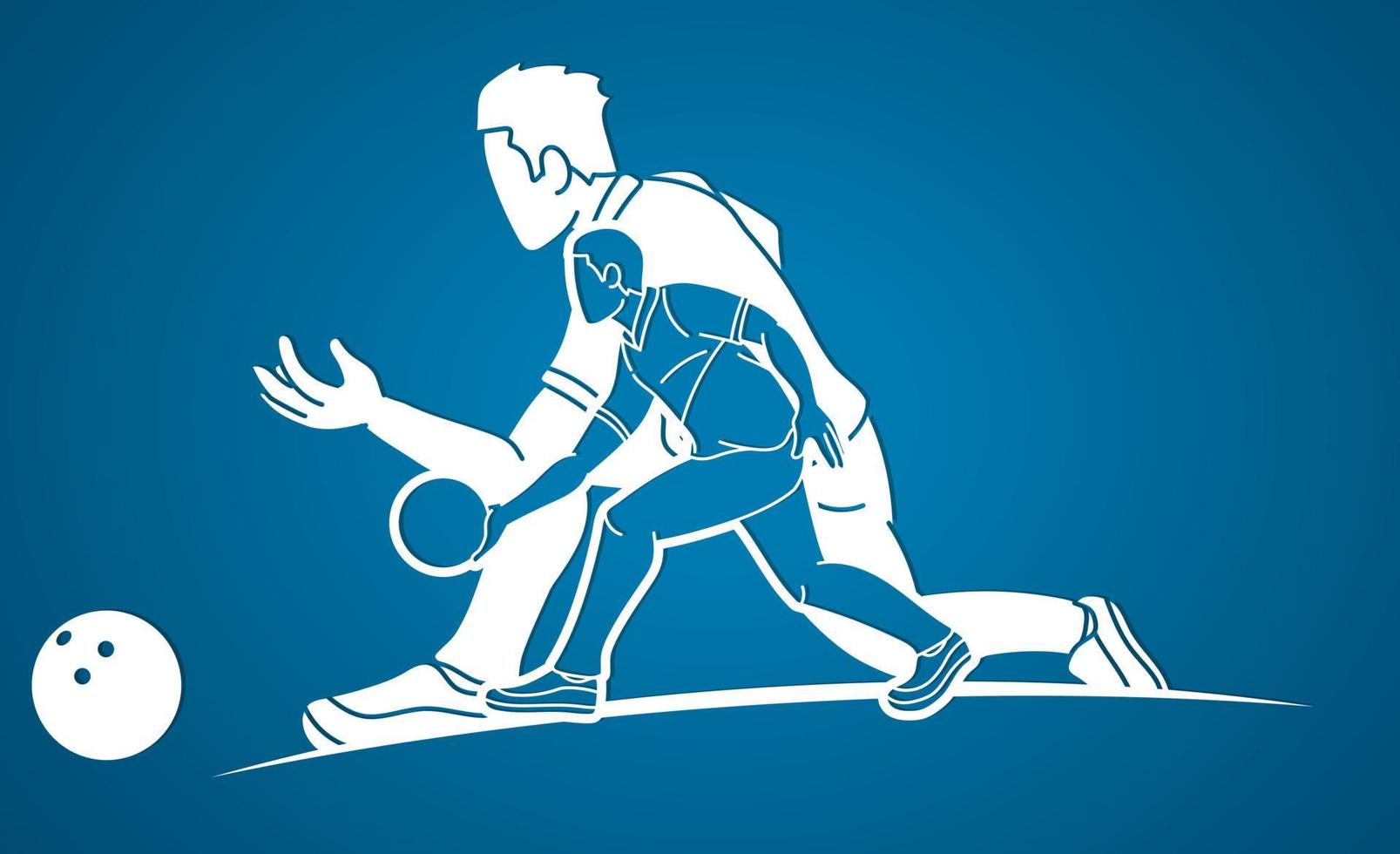 Bowling Sport Players Action vector