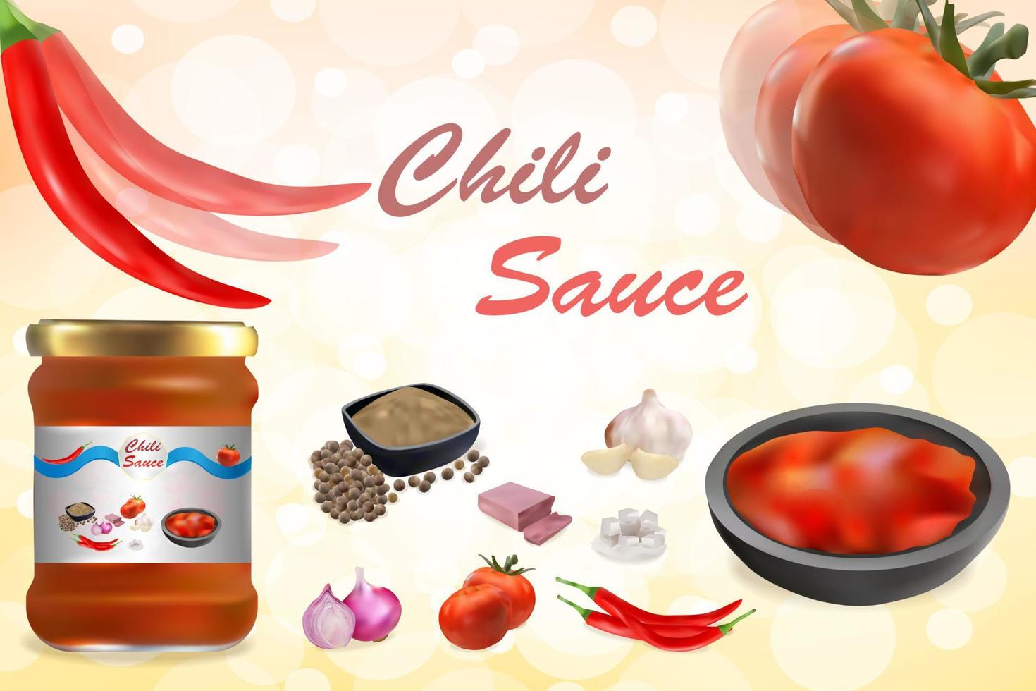 chili sauce advertising vector