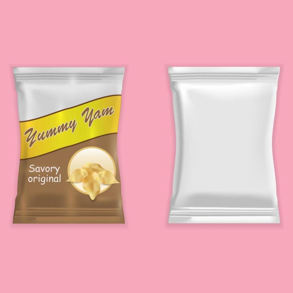 crispy snack packaging vector