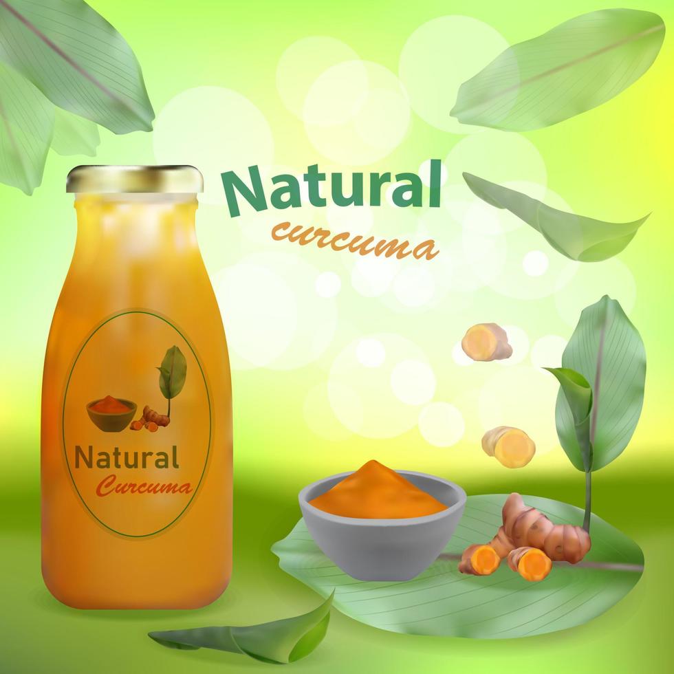 advertising natural curcuma vector