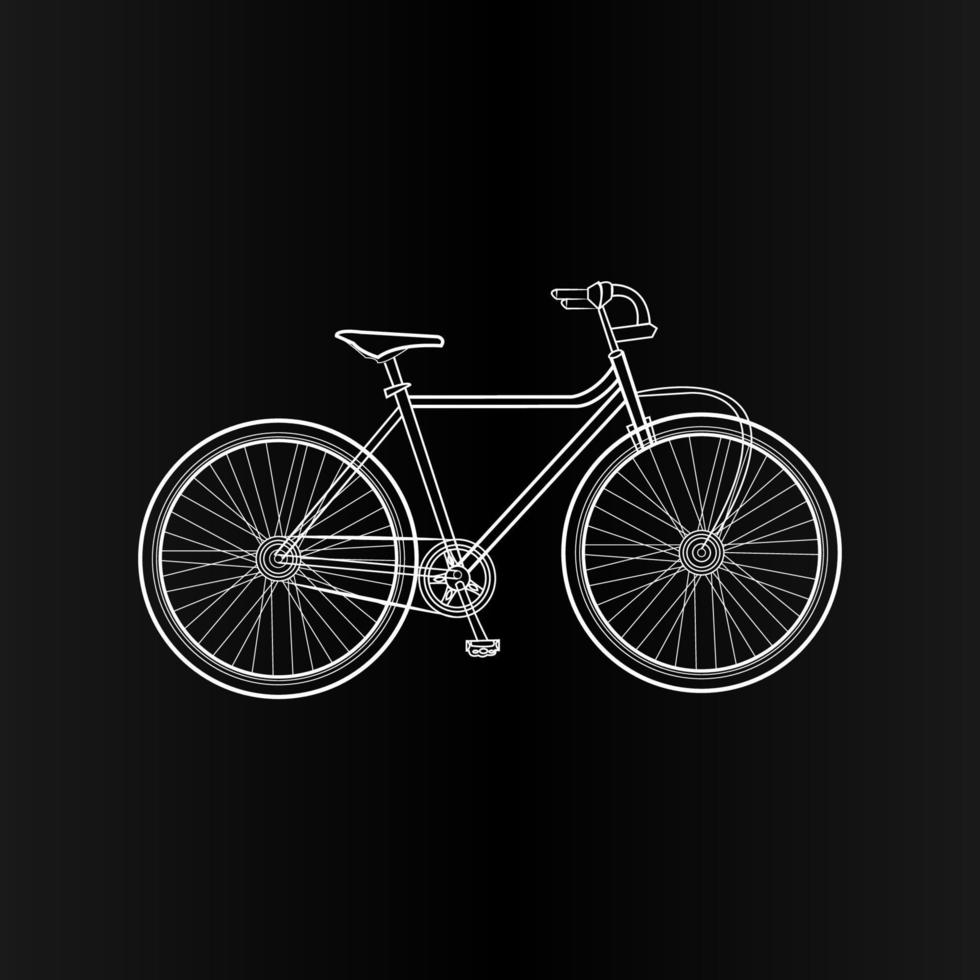 white bicycle line art vector