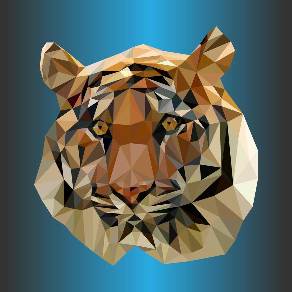 cabeza de tigre poligonal vector