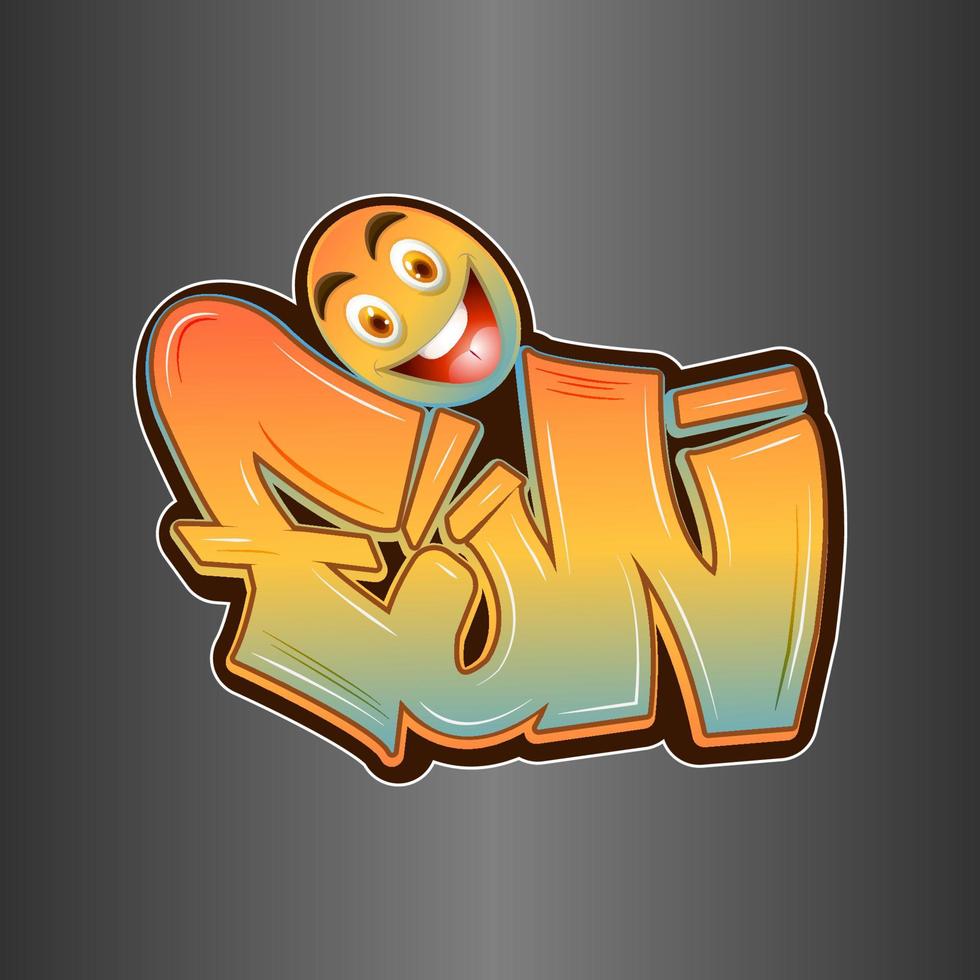 fun writing for sticker vector