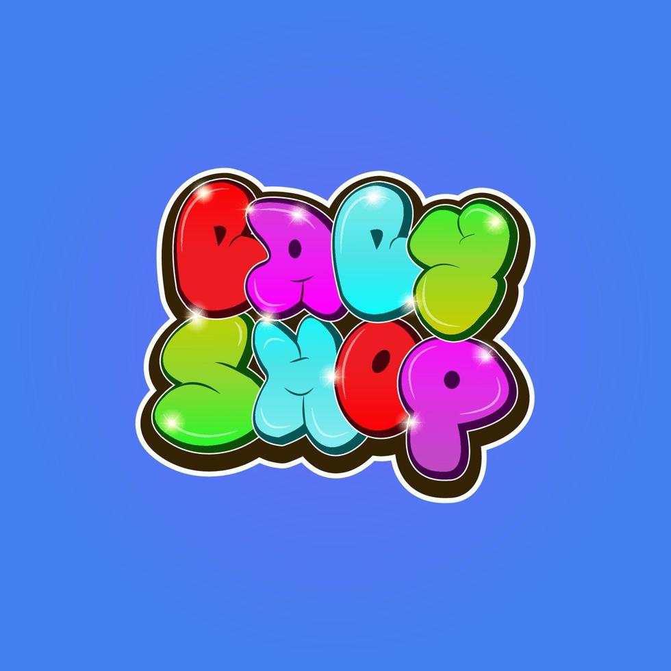 baby shop writing for sticker vector