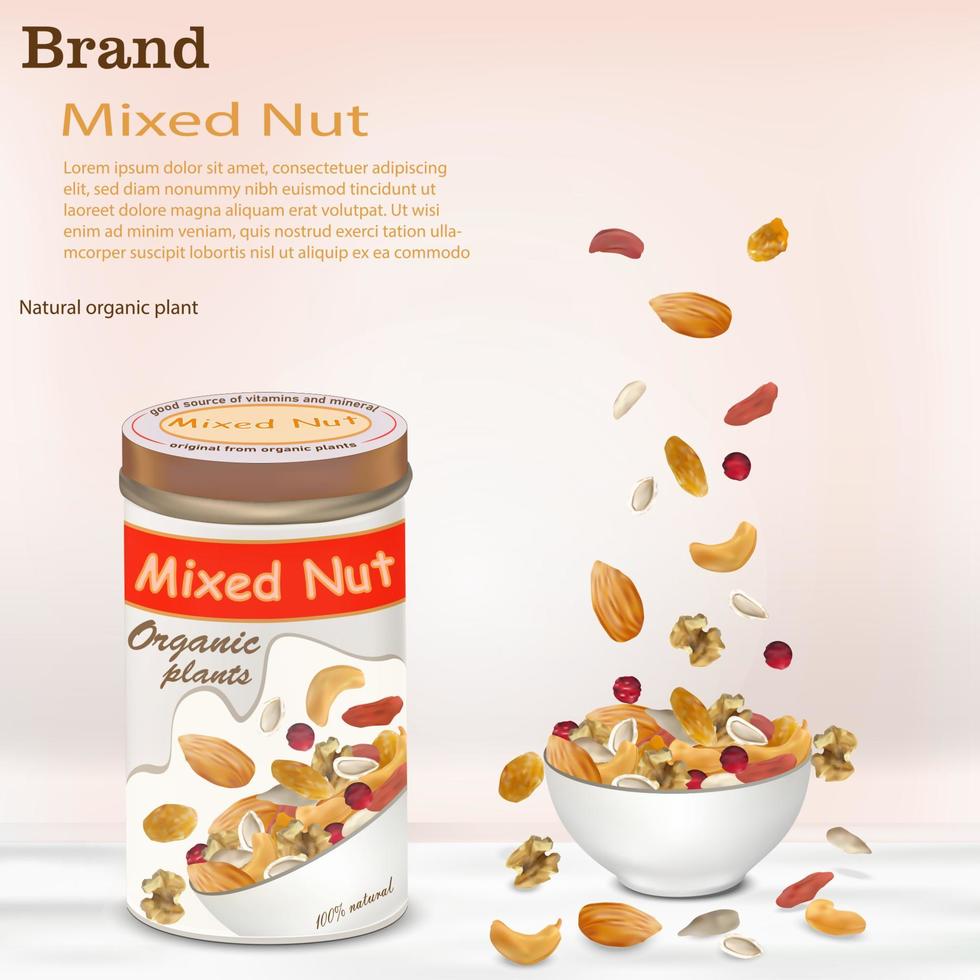 advertising mixed nuts vector