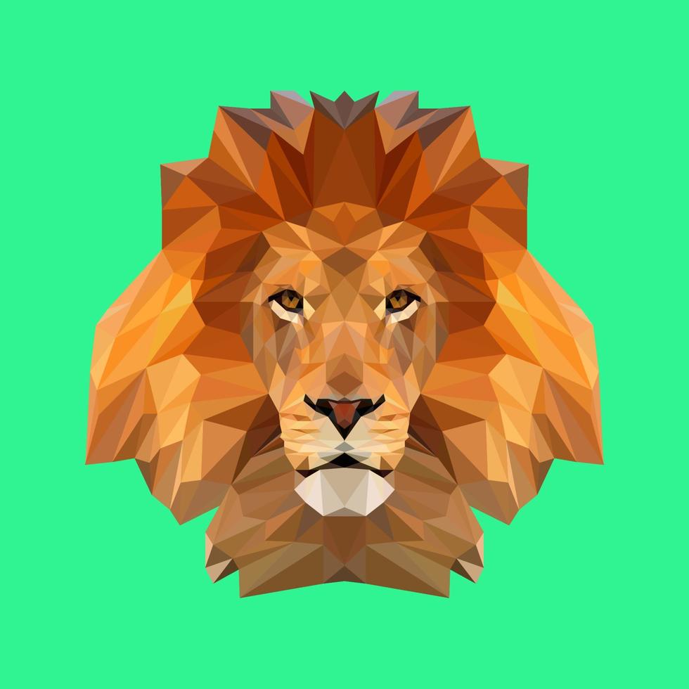 lion head polygonal vector