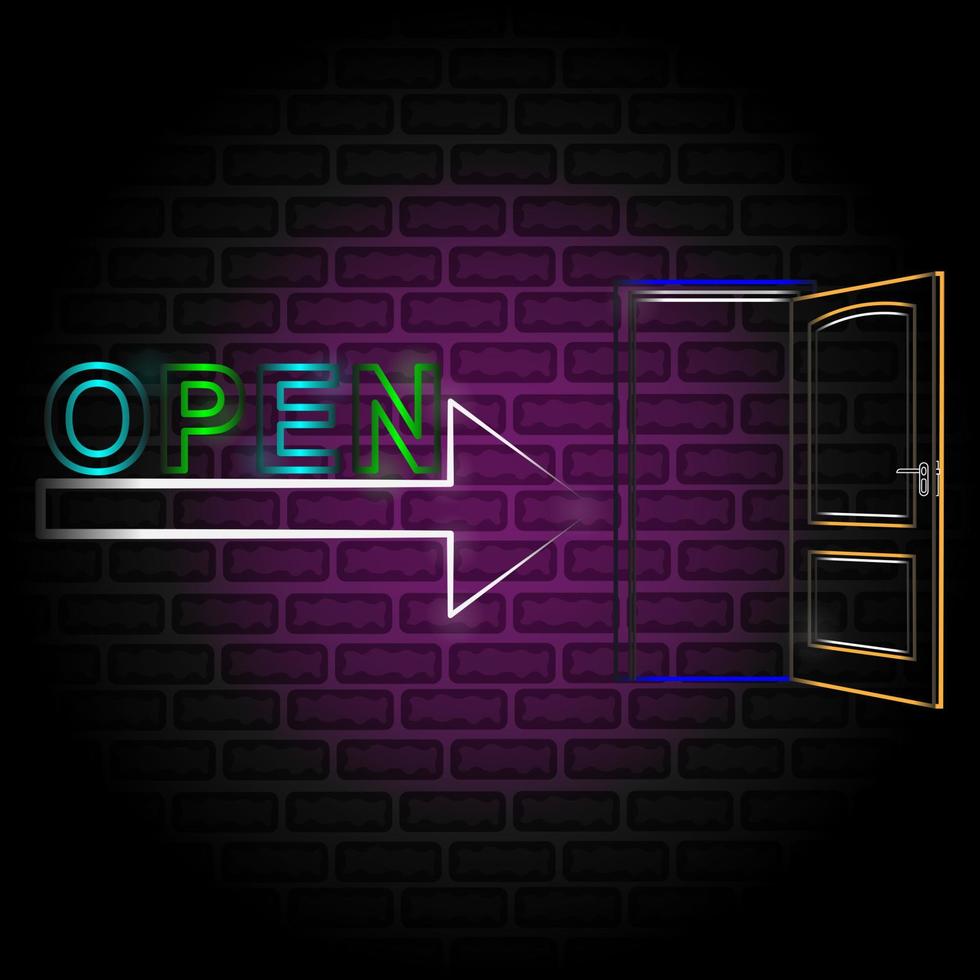 line art neon box lid vector