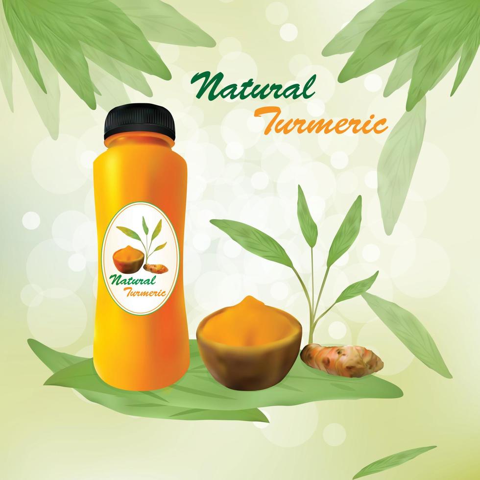 advertising natural turmeric vector