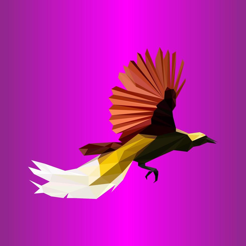 polygonal bird of paradise vector