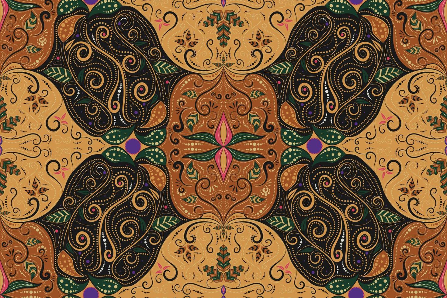 patrón de batik tradicional. vendimia tradicional sin costuras. patrón creativo concepto floral. vector