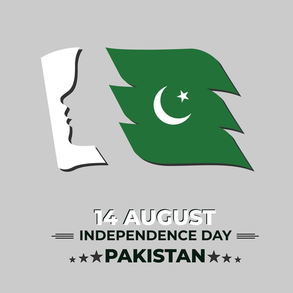 14 de agosto día de la independencia de pakistán vector emblemas tipográficos logo.