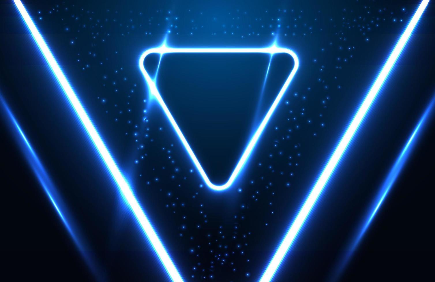 Geometric neon light effect background for futuristic techno concept vector