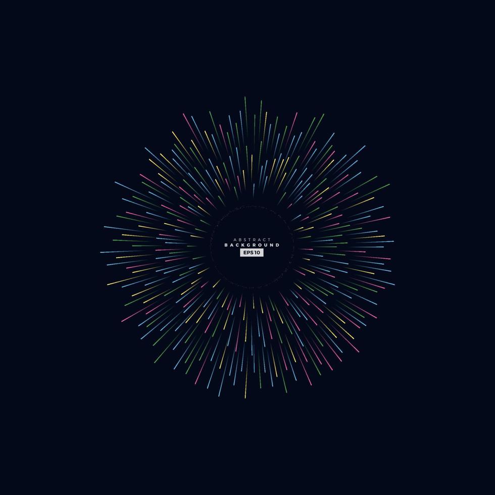 Abstract vector explosion lines equalizer circular shape isolated technology background. Big data algorithms visualization. Vector illustration in concept of technology , quantum science .