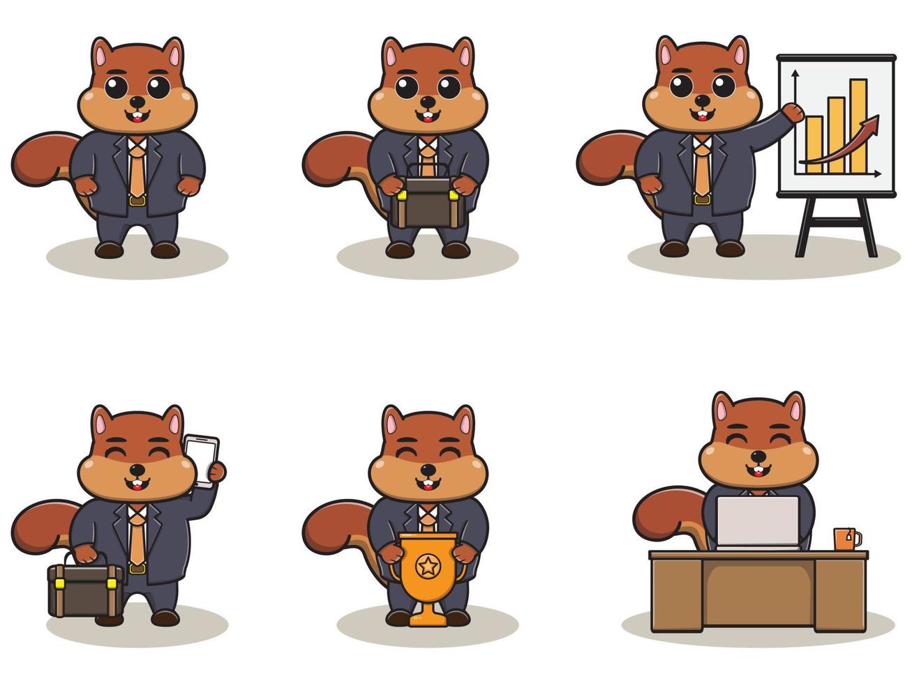 Vector illustration of Cute Squirrel Businessman