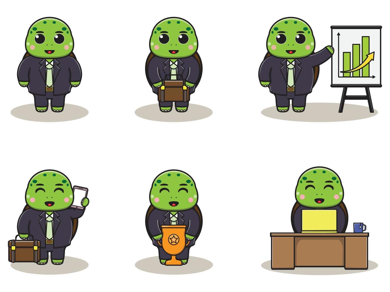 Vector illustration of Cute Turtle Businessman