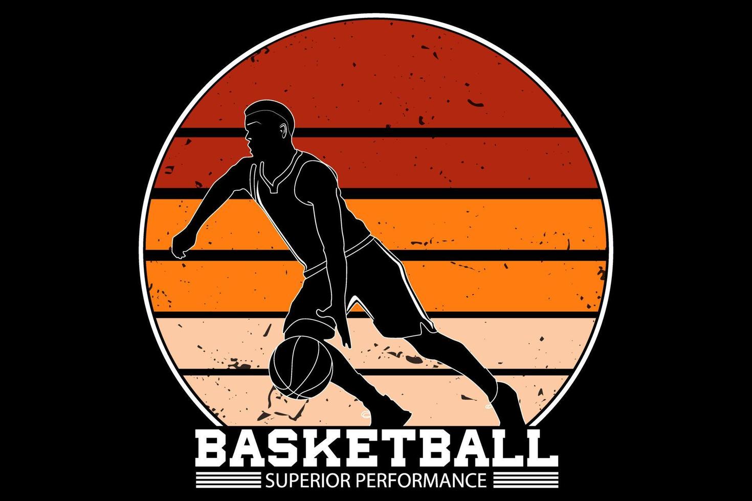 maqueta de baloncesto de rendimiento superior diseño retro vintage vector