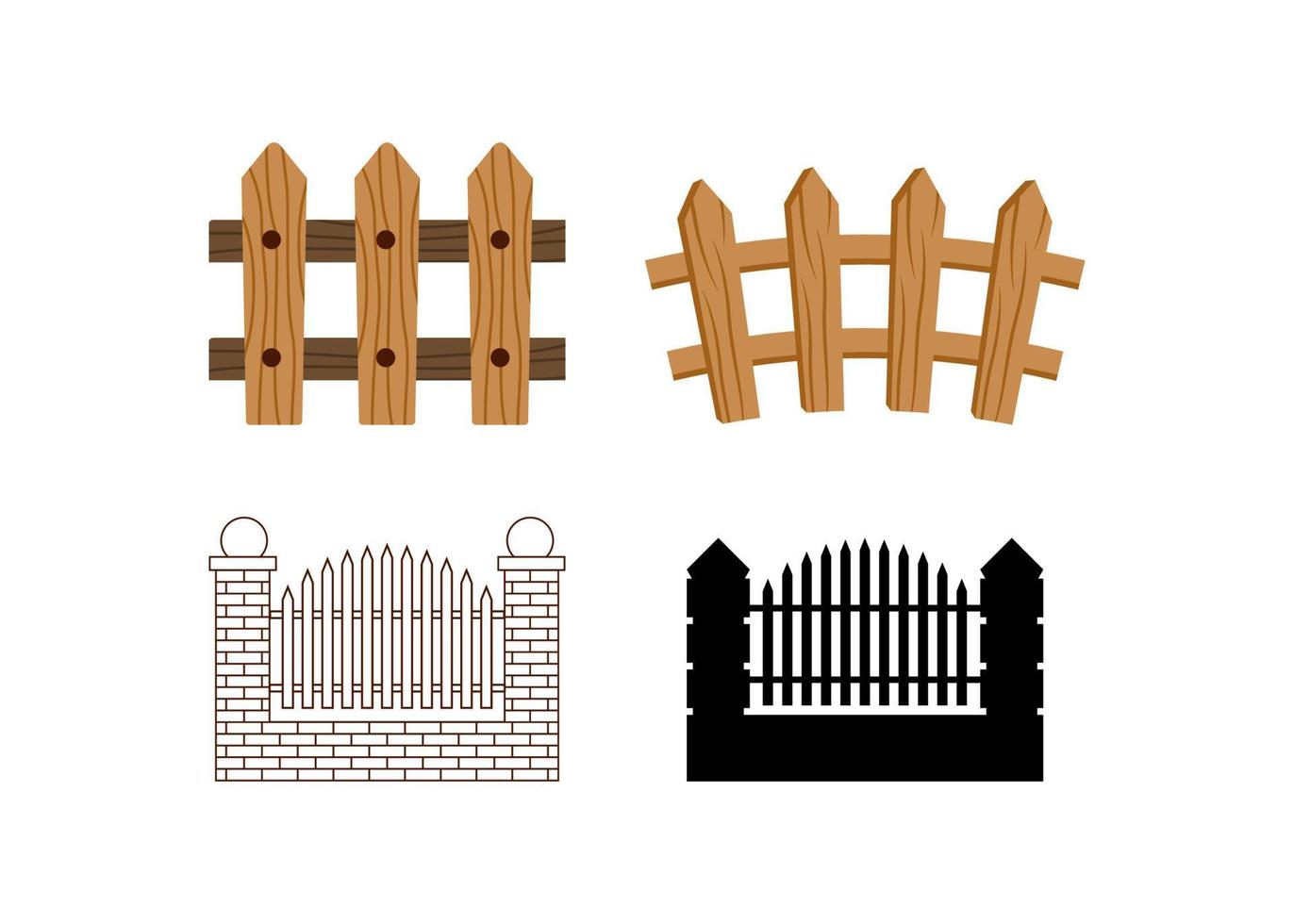 Fence icon set design template vector isolated illustration