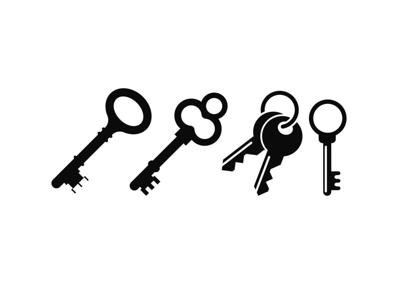 Keys icon set design template vector isolated illustration