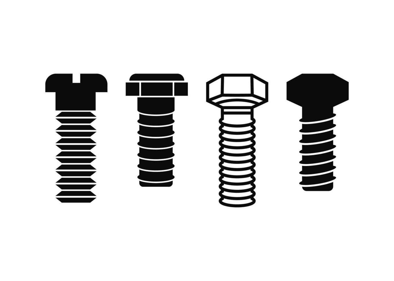 Screw bolt icon set design template vector isolated illustration
