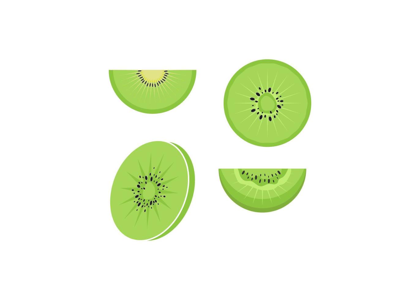 Ilustración aislada de vector de plantilla de diseño de icono de rebanada de kiwi