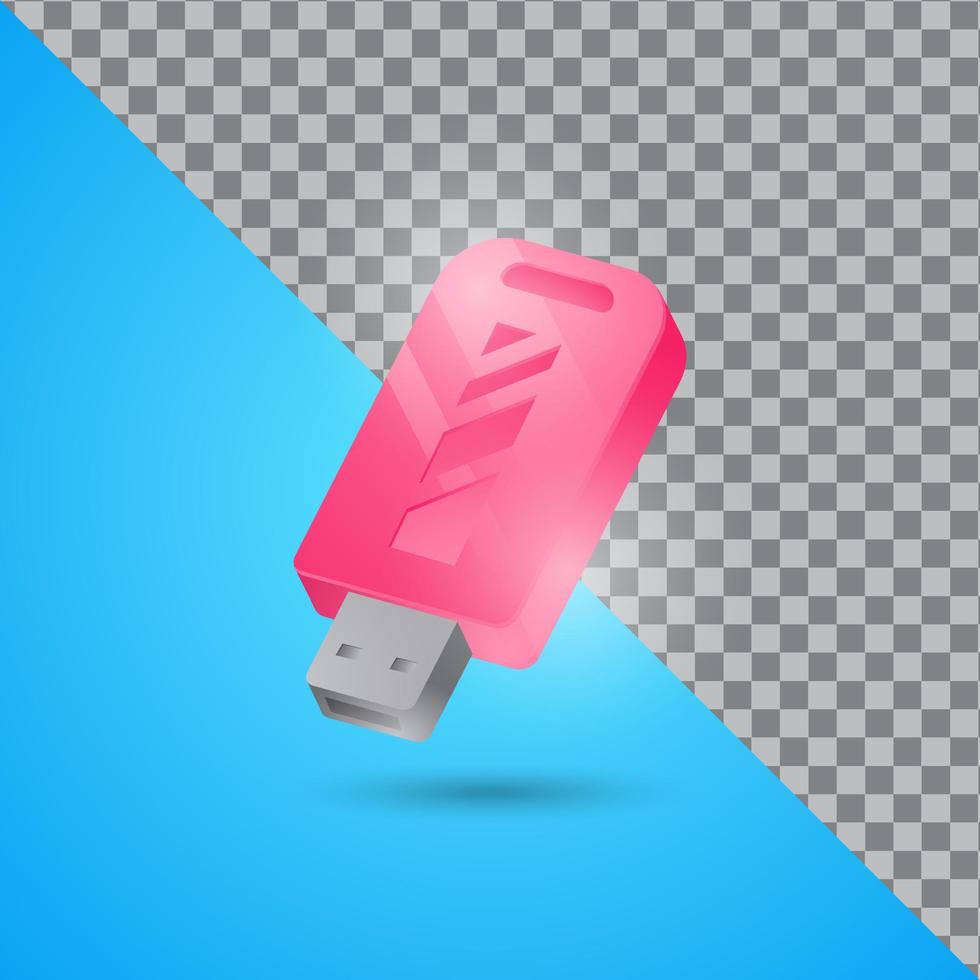 Flash disk 3d icon with alpha background vector