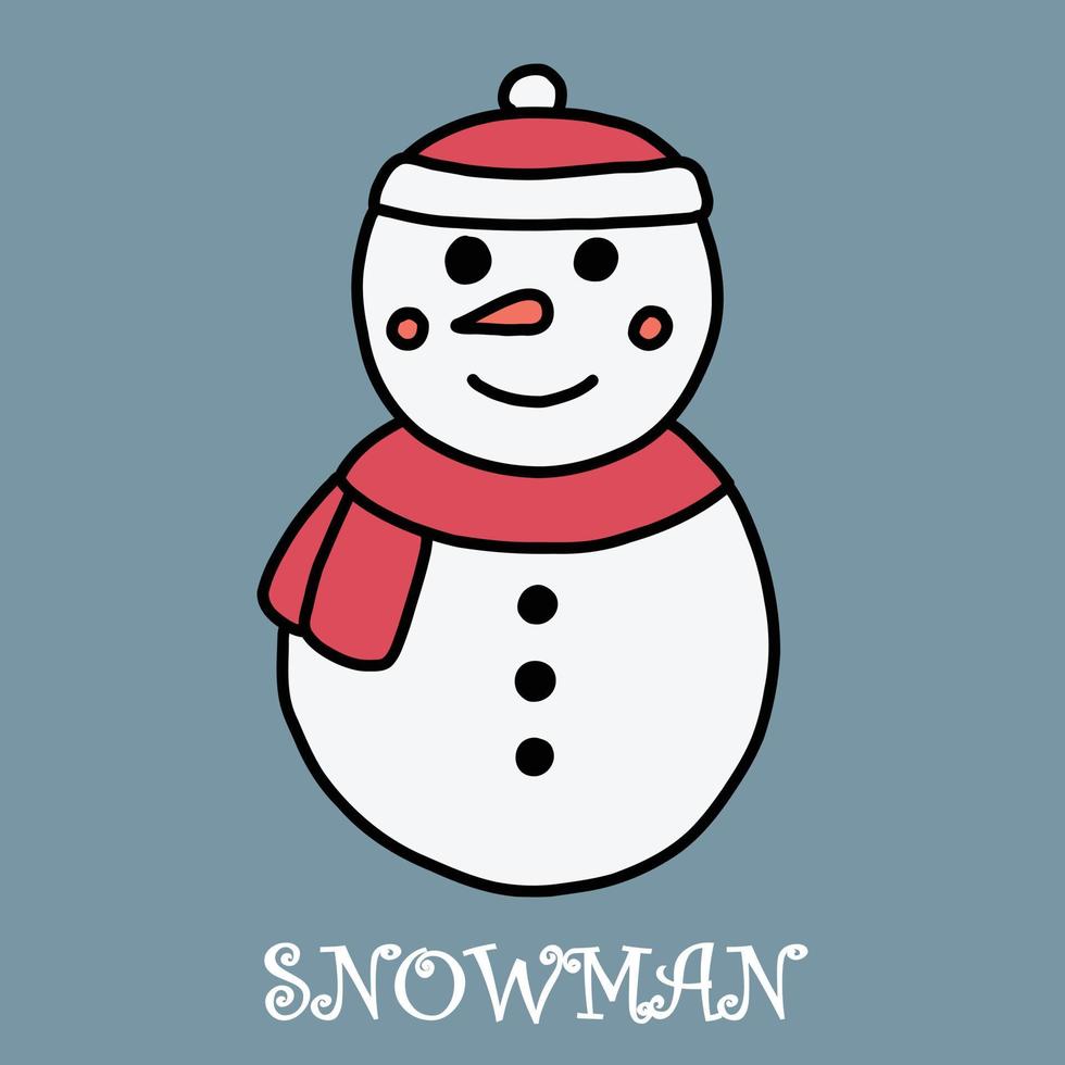 doodle freehand sketch drawing of a snowman. vector