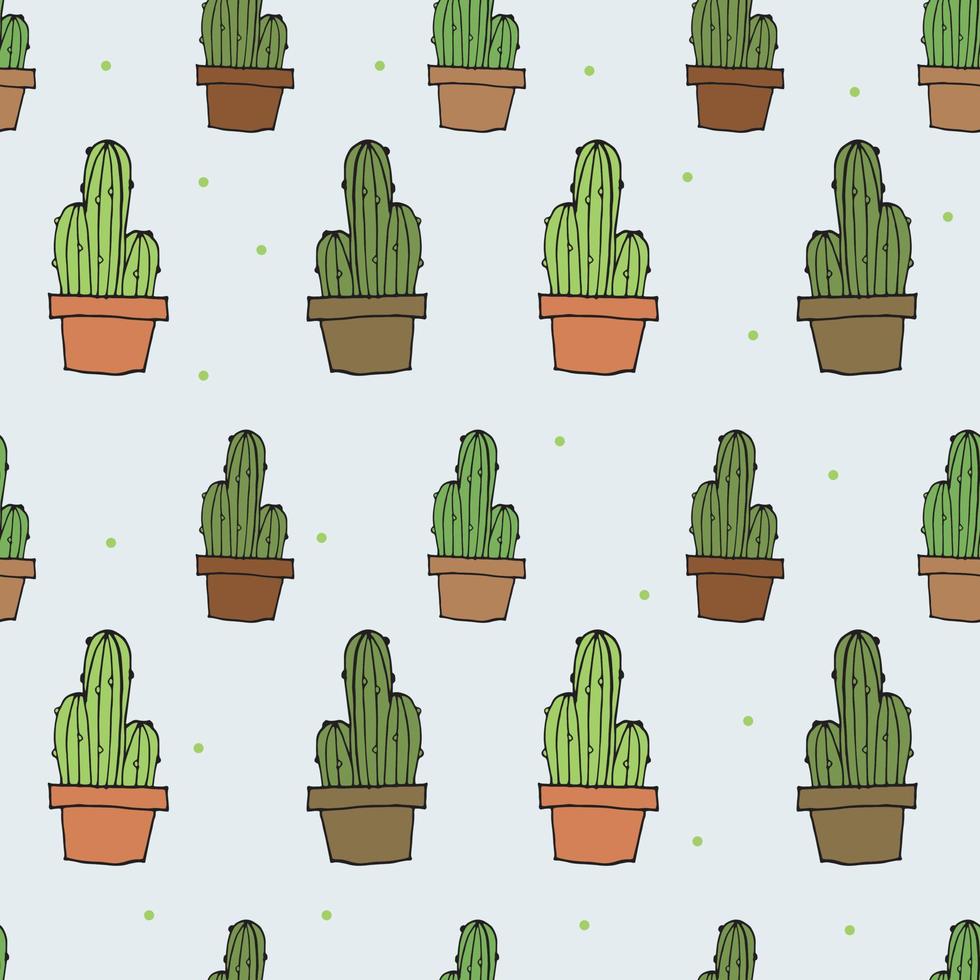 Seamless background with cacti. Vector illustration.