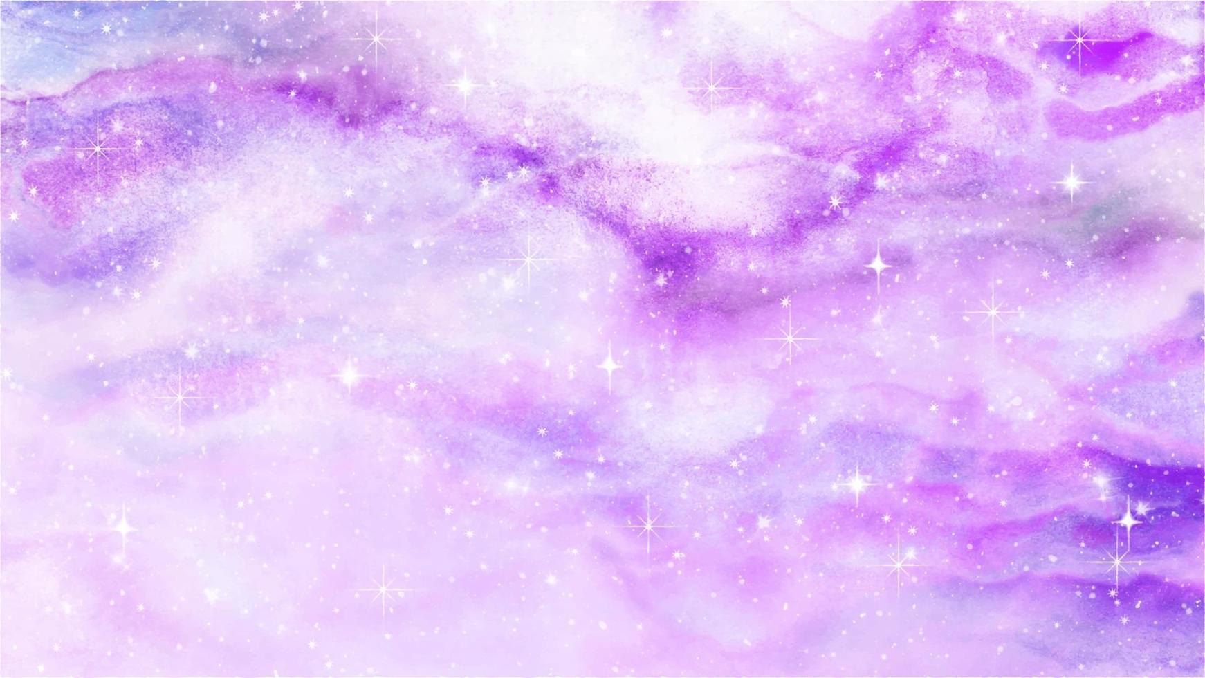 Pink and purple watercolor galaxy texture. Starry sky background vector